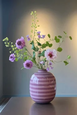 Pip Studio Große Vasen|Metall Vase Stripes Lila 32cm Violett