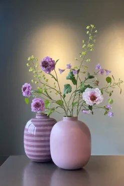 Pip Studio Große Vasen|Metall Vase Stripes Lila 32cm Violett