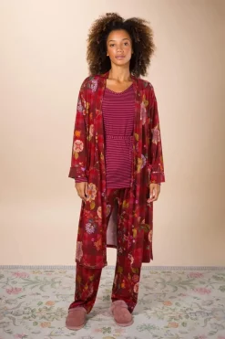 Pip Studio Kimonos|Bademäntel|Naomi Kimono Flores Felices Rot