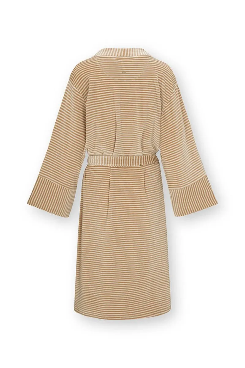 Pip Studio Kimonos|Bademäntel|Naomi Kimono Velvet Little Sumo Stripe Sand