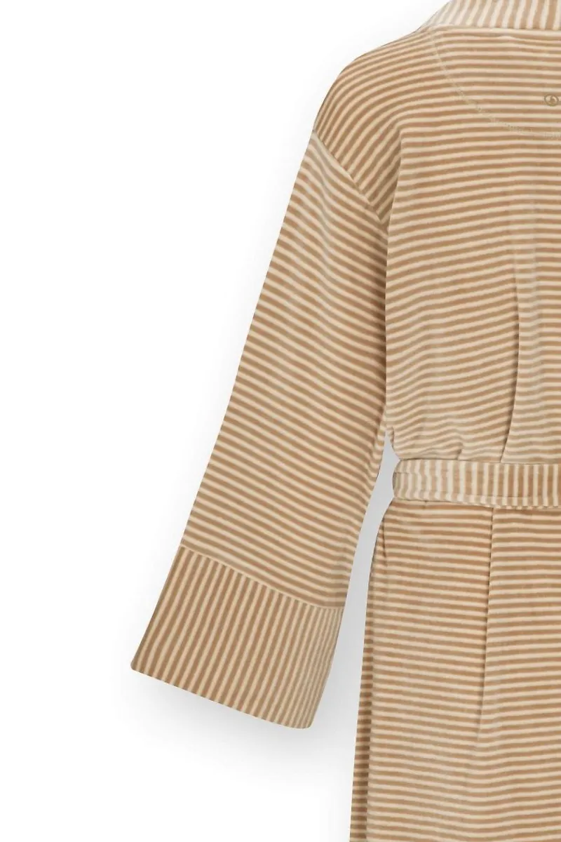 Pip Studio Kimonos|Bademäntel|Naomi Kimono Velvet Little Sumo Stripe Sand