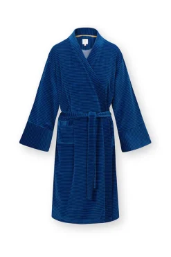 Pip Studio Kimonos|Bademäntel|Naomi Kimono Velvet Little Sumo Stripe Blau