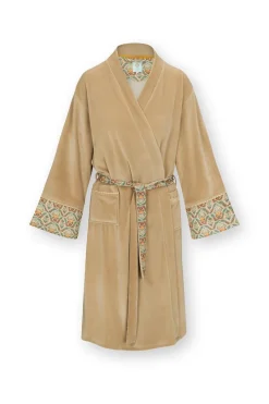 Pip Studio Kimonos|Bademäntel|Naomi Kimono Velvet Solid Sand