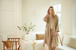 Pip Studio Kimonos|Bademäntel|Naomi Kimono Velvet Solid Sand
