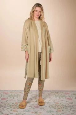 Pip Studio Kimonos|Bademäntel|Naomi Kimono Velvet Solid Sand