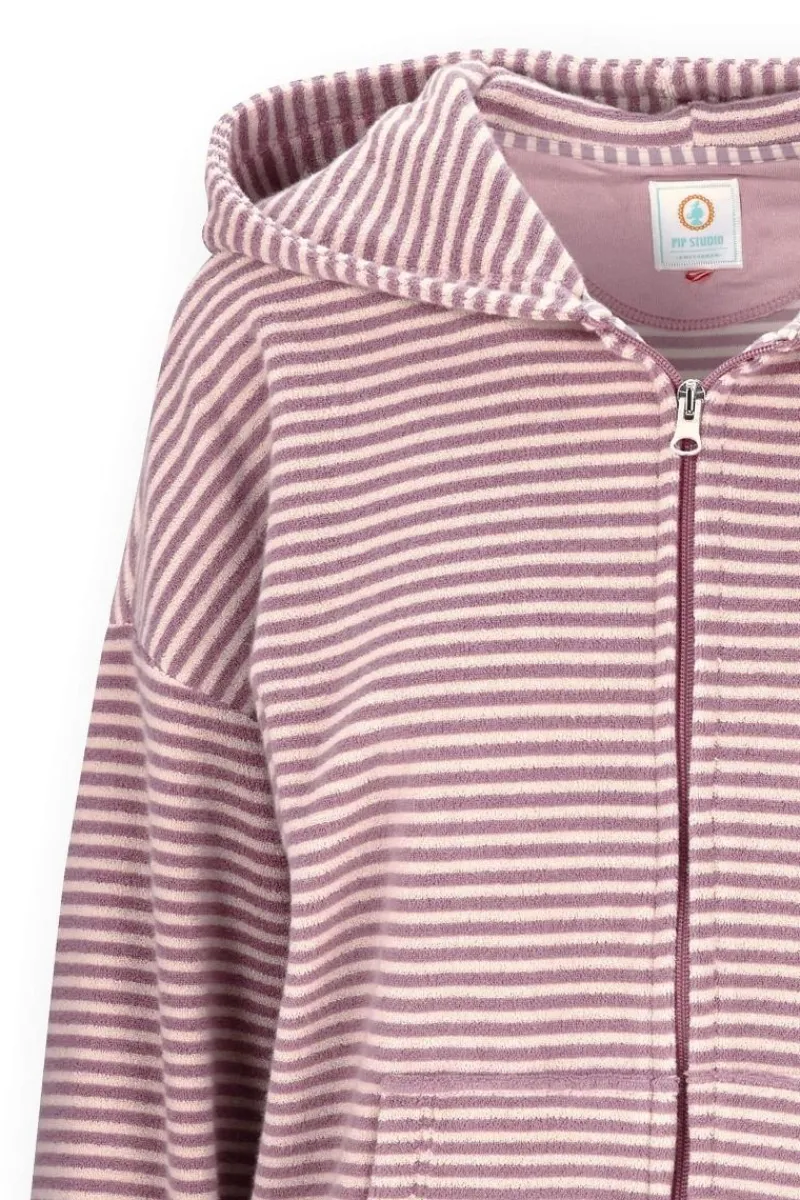Pip Studio Pullover & Strickjacken|Pullover Und Strickjacken|Nicolle Jacke Little Sumo Stripe Lila Violett