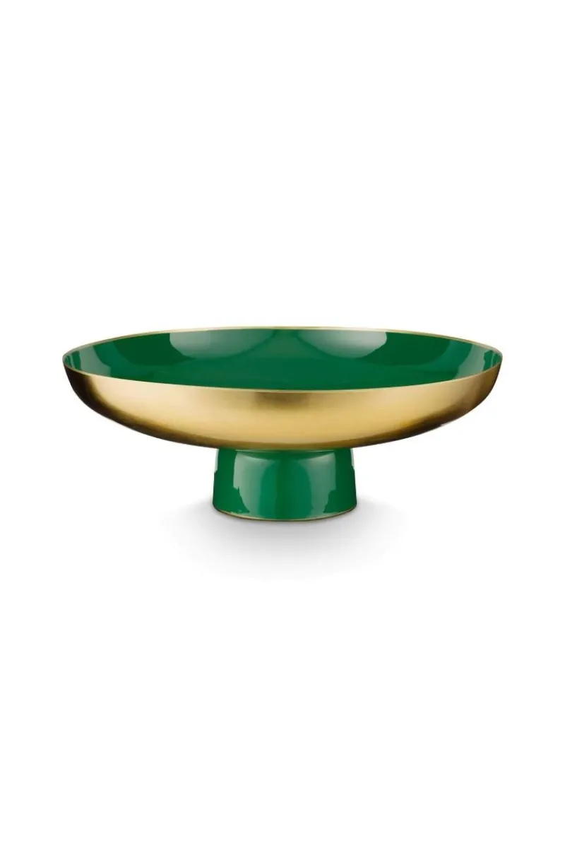 Pip Studio Schalen Und Tabletts|Obstschalen|Niedriges Schale Metall Dunkel 12.5cm Grün