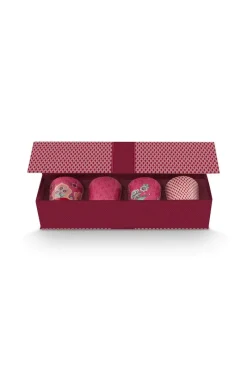 Pip Studio Porzellan Sets|Kaffeetassen|Oriental Flower Festival Set/4 Tassen Dunkel Rosa