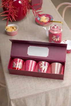 Pip Studio Porzellan Sets|Kaffeetassen|Oriental Flower Festival Set/4 Tassen Dunkel Rosa