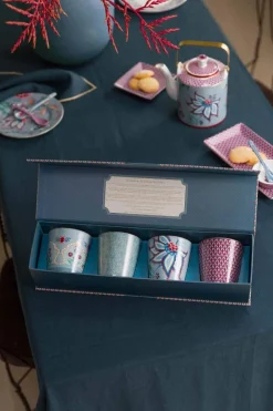 Pip Studio Porzellan Sets|Kaffeetassen|Oriental Flower Festival Set/4 Tassen Blau