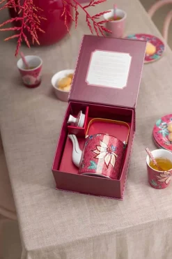 Pip Studio Porzellan Sets|Teekannen|Oriental Flower Festival Teekanne Dunkel Medium Rosa