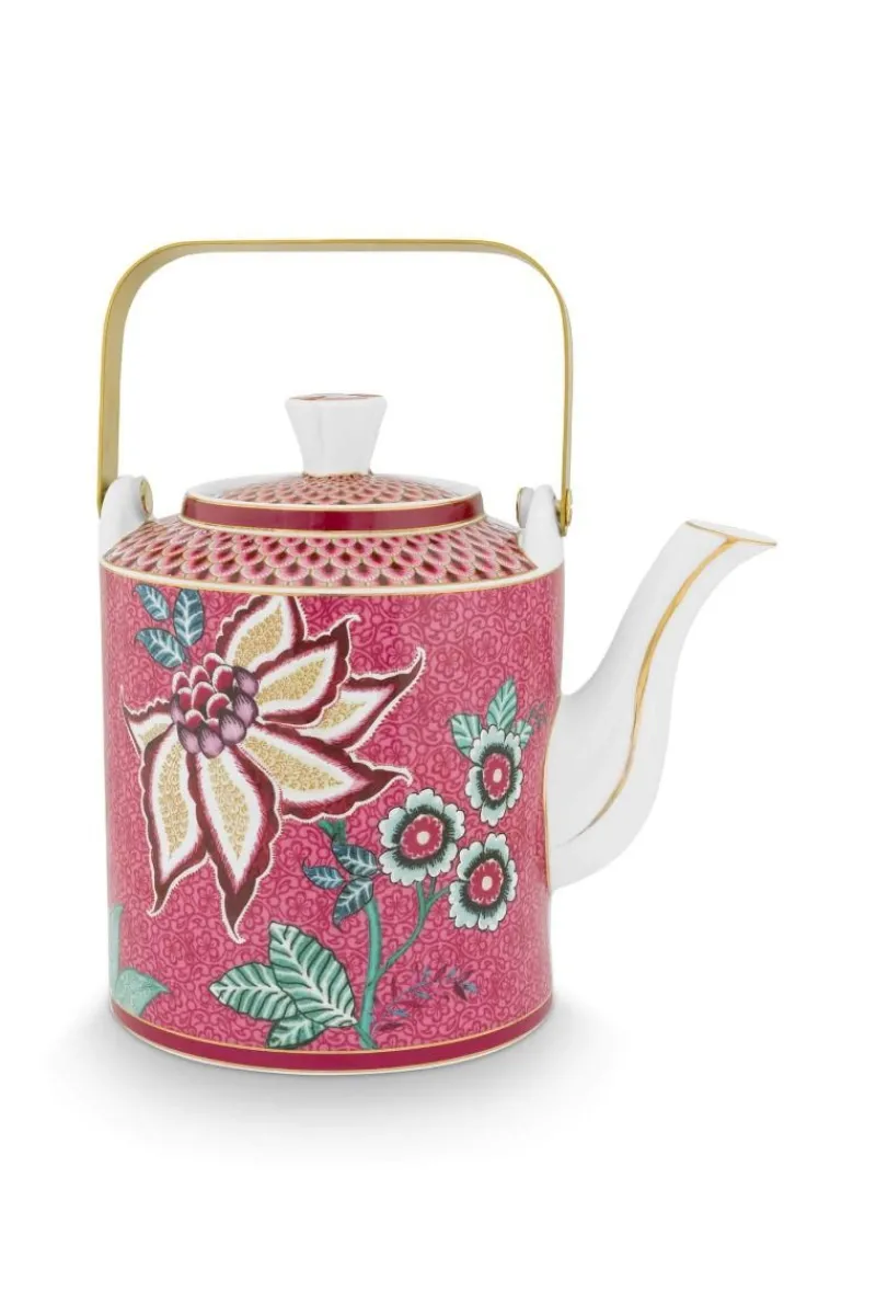 Pip Studio Porzellan Sets|Teekannen|Oriental Flower Festival Teekanne Dunkel Medium Rosa