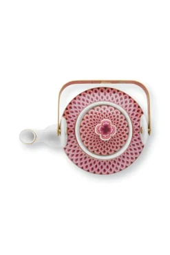Pip Studio Porzellan Sets|Teekannen|Oriental Flower Festival Teekanne Dunkel Medium Rosa