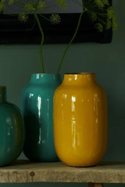 Pip Studio Große Vasen|Ovale Metall Vase 30cm Gelb