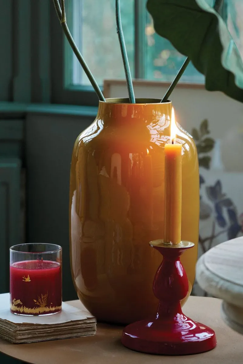 Pip Studio Große Vasen|Ovale Metall Vase 30cm Gelb
