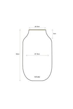 Pip Studio Große Vasen|Ovale Metall Vase 30cm Gelb