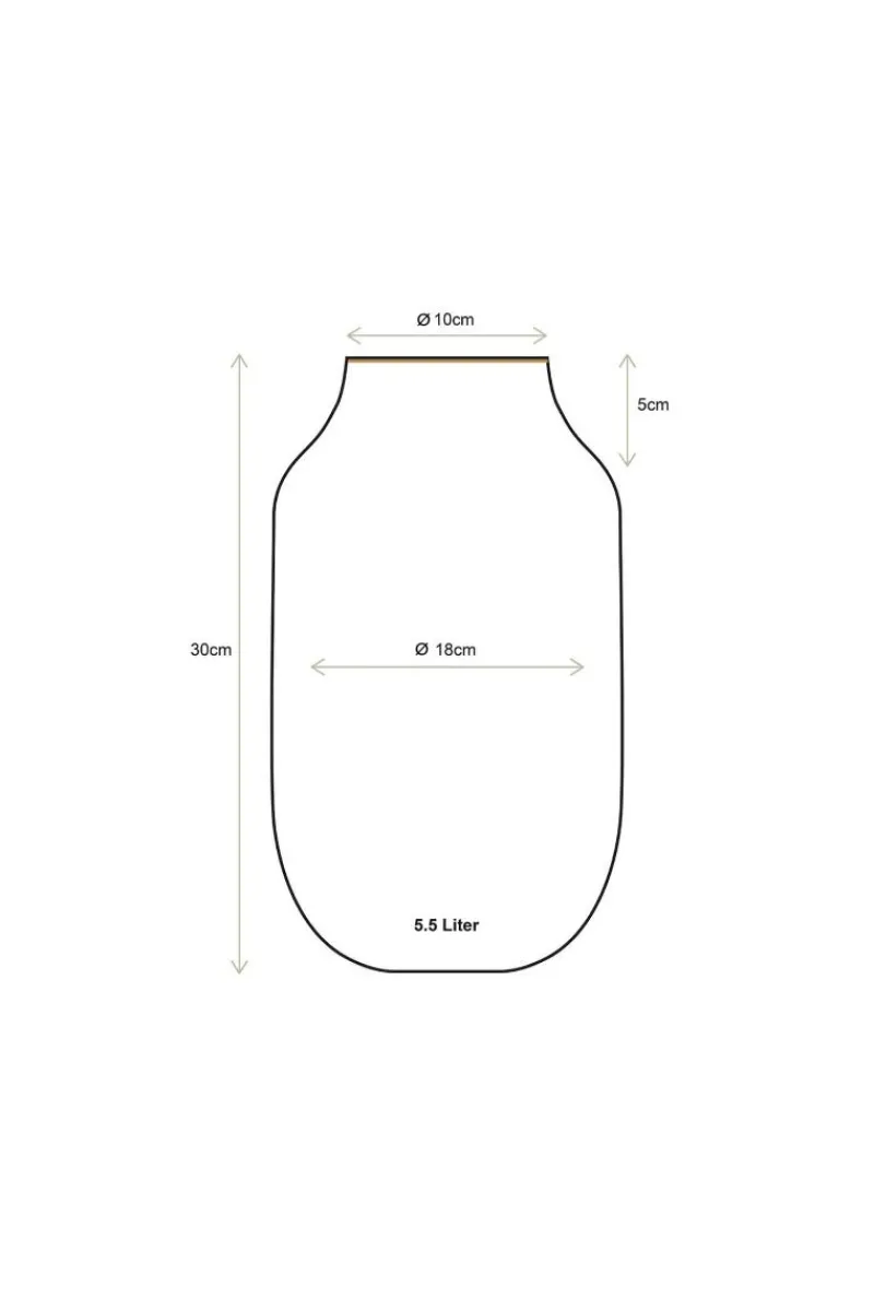 Pip Studio Große Vasen|Ovale Metall Vase 30cm Gelb