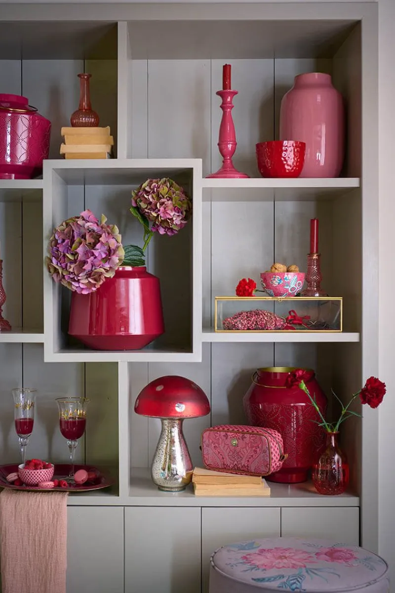 Pip Studio Große Vasen|Ovale Metall Vase Old 30cm Rosa