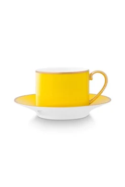 Pip Studio Cappuccino Tasse|Tasse & Untertasse|Pip Chique Cappuccino Cappuccino Tasse & Untertasse Gelb