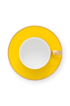 Pip Studio Cappuccino Tasse|Tasse & Untertasse|Pip Chique Cappuccino Cappuccino Tasse & Untertasse Gelb