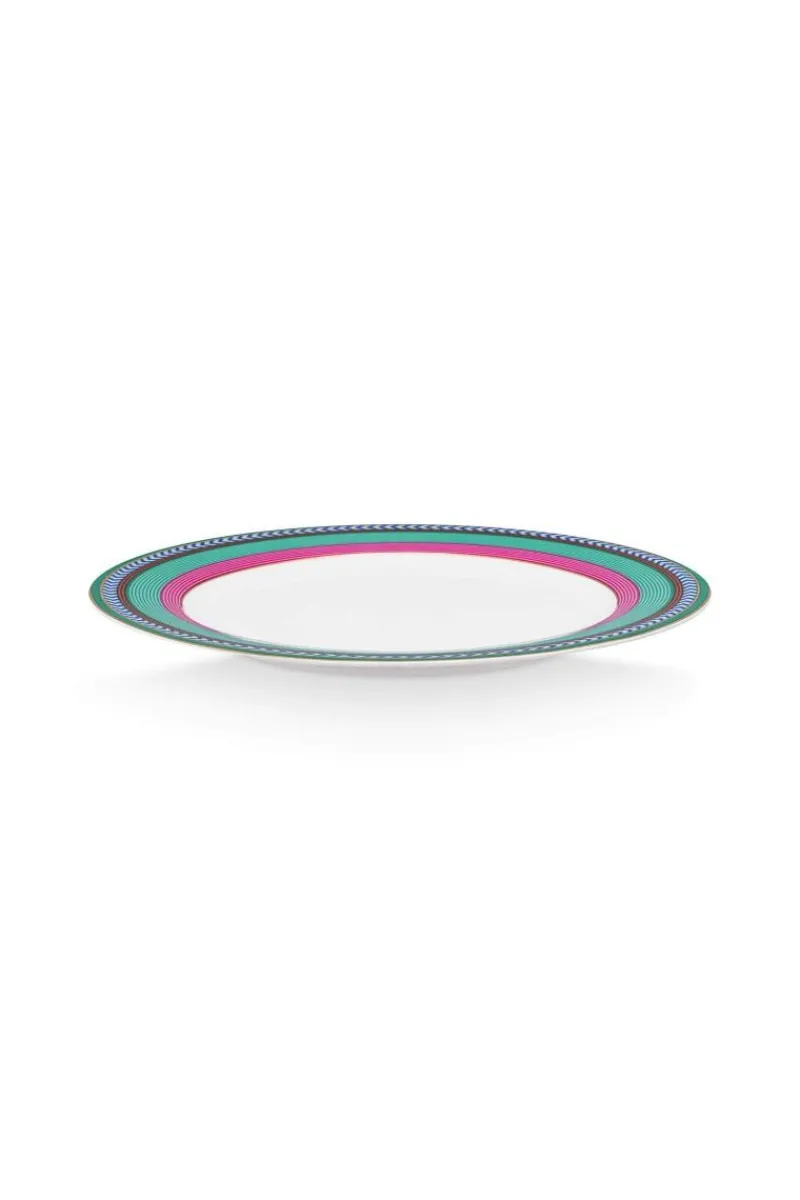 Pip Studio Frühstücksteller|Pip Chique Stripes Frühstücksteller Rosa/Grün 23cm