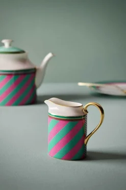 Pip Studio Milchkännchen|Pip Chique Stripes Kanne Klein Rosa/Grün Mehrfarbig