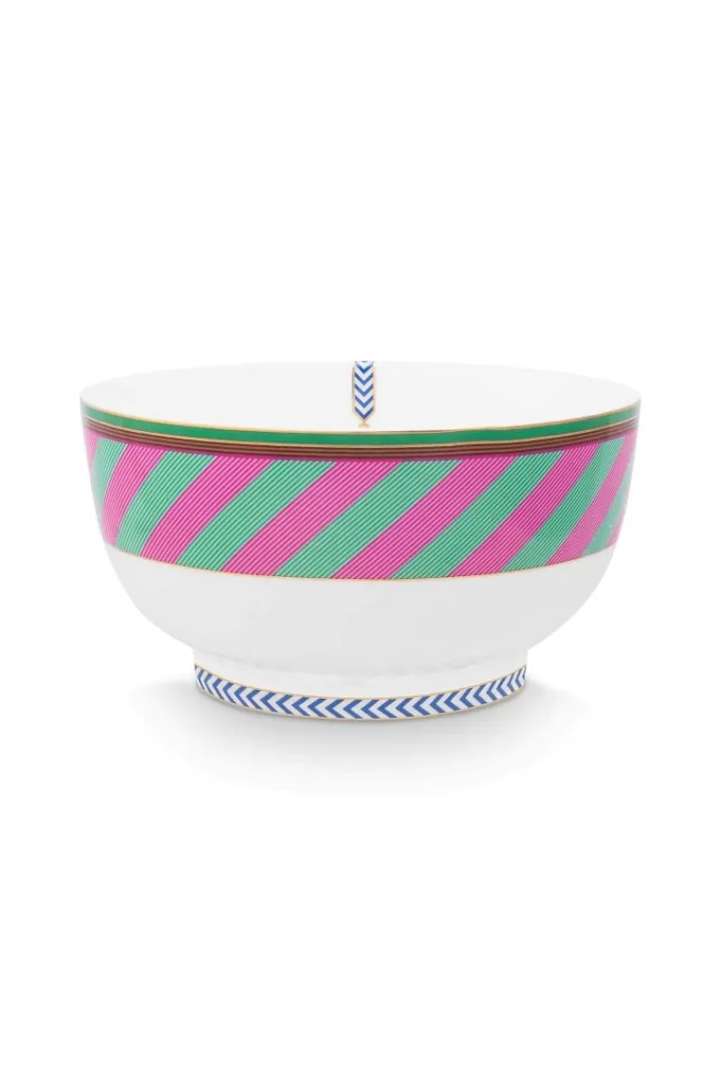 Pip Studio Schalen|Pip Chique Stripes Schale Rosa/Grün 20.5cm Mehrfarbig