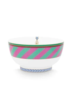 Pip Studio Schalen|Pip Chique Stripes Schale Rosa/Grün 18cm Mehrfarbig