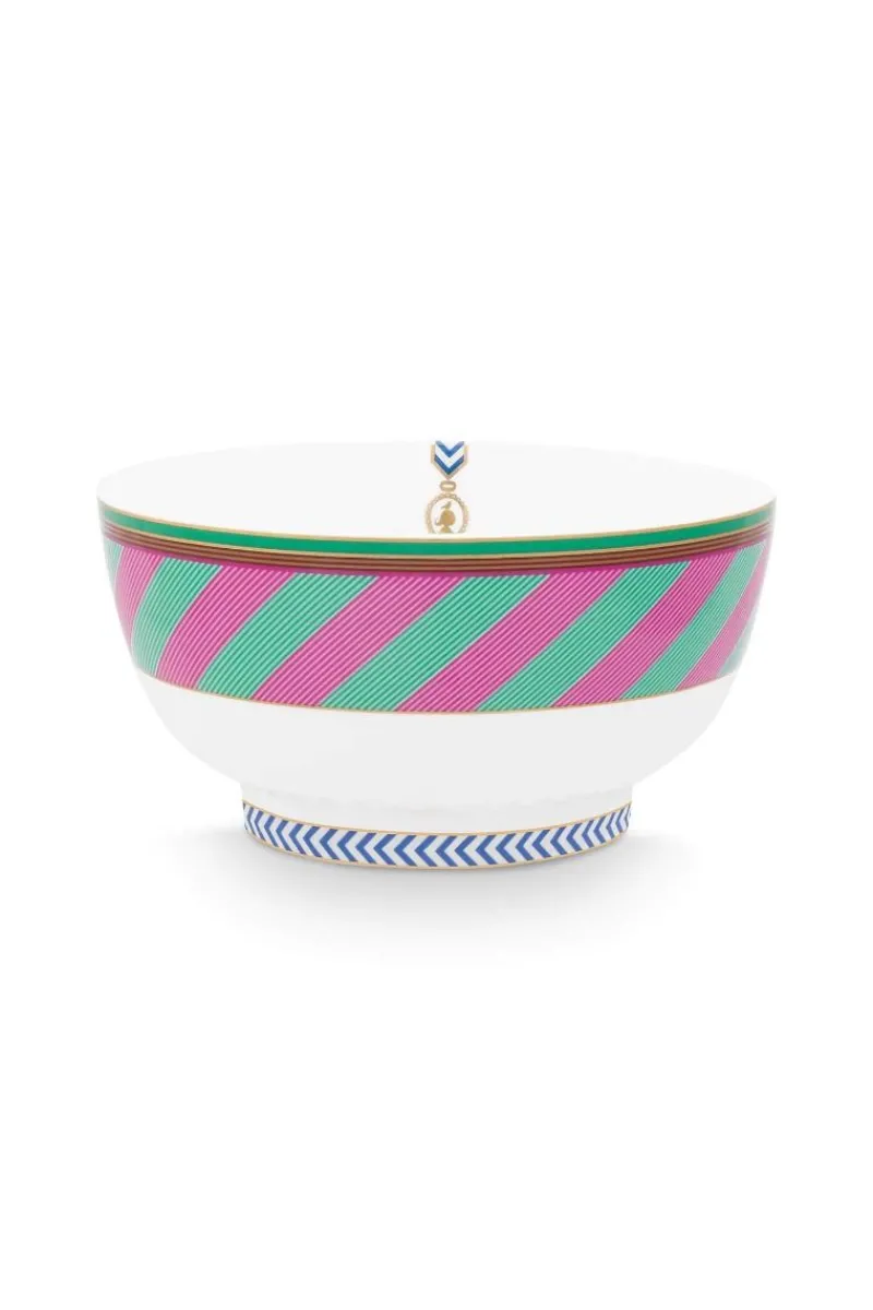 Pip Studio Schalen|Pip Chique Stripes Schale Rosa/Grün 18cm Mehrfarbig