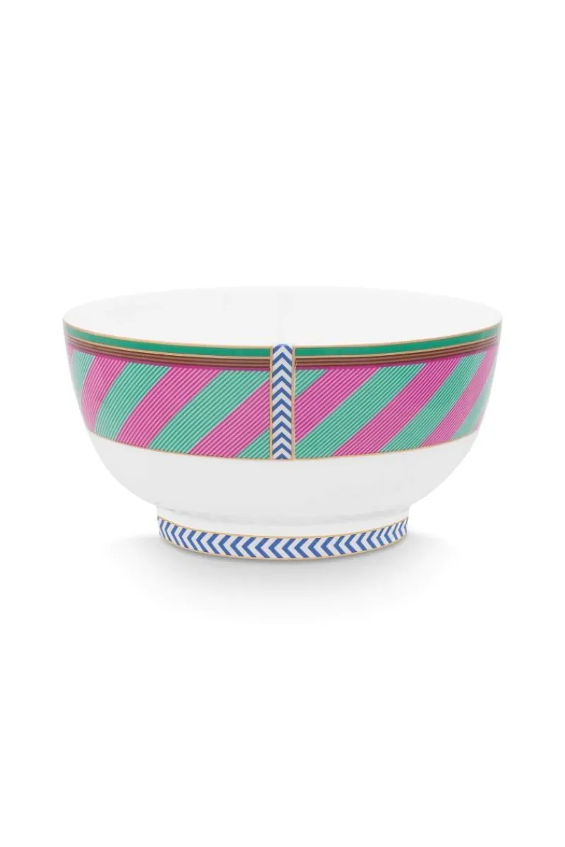 Pip Studio Schalen|Pip Chique Stripes Schale Rosa/Grün 18cm Mehrfarbig