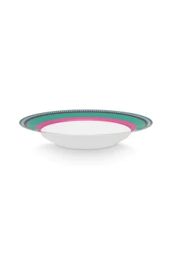 Pip Studio Tiefe Teller|Pip Chique Stripes Tiefer Teller Rosa/Grün 23.5cm Mehrfarbig