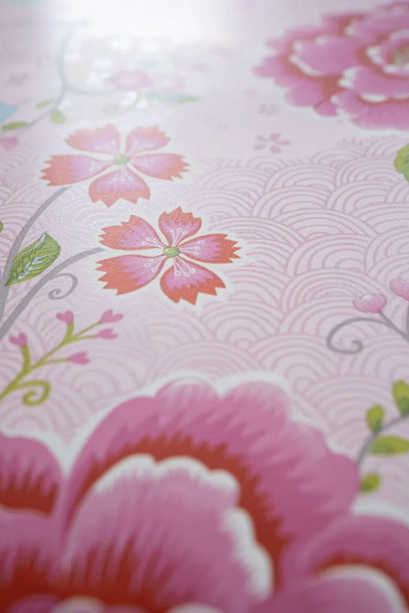 Pip Studio Vliestapete|Birds in Paradise Vliestapete Rosa