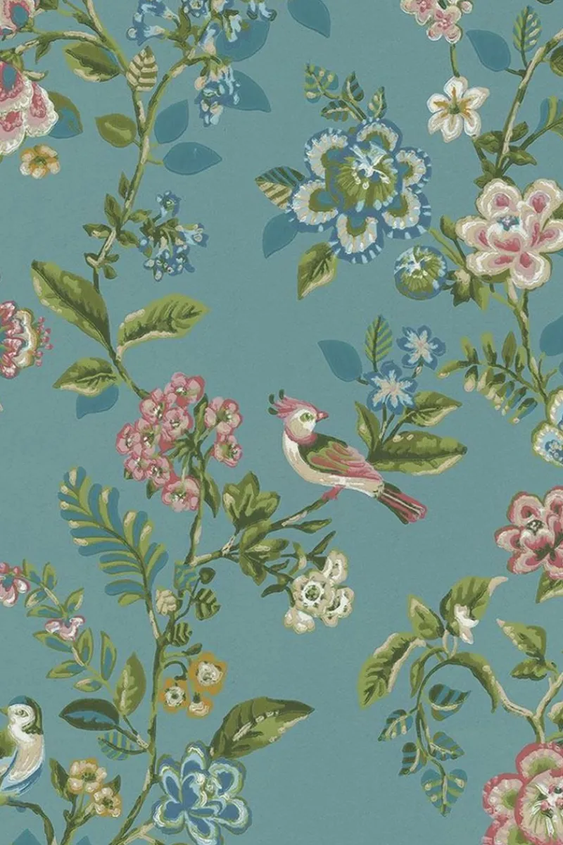 Pip Studio Vliestapete|Botanical Print Vliestapete Meeresblau
