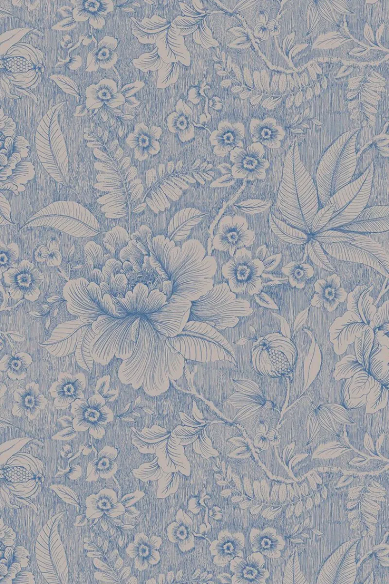 Pip Studio Vliestapete|Casa dei Fiori Vliestapete Khaki/Blau