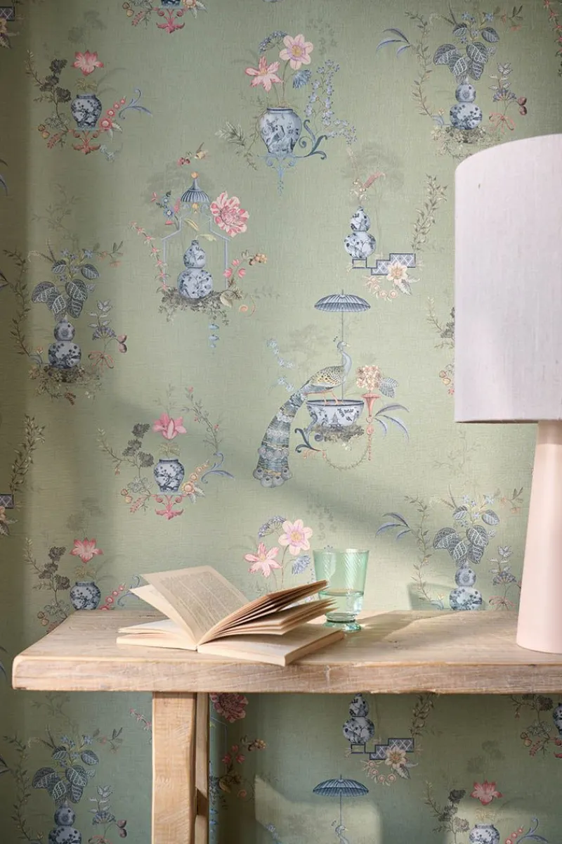 Pip Studio Vinyltapete|Chinese Porcelain Vinyltapete Hell Grün