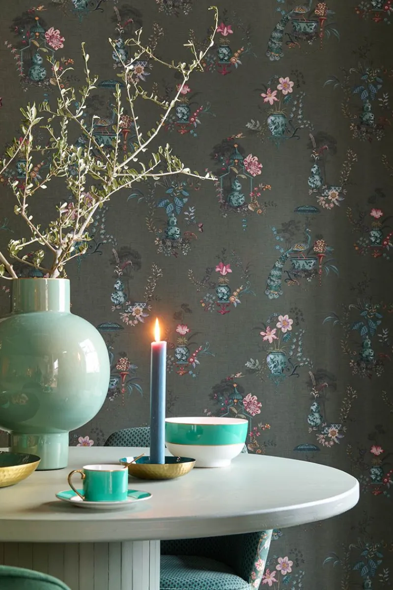 Pip Studio Vinyltapete|Chinese Porcelain Vinyltapete Dunkel Grün