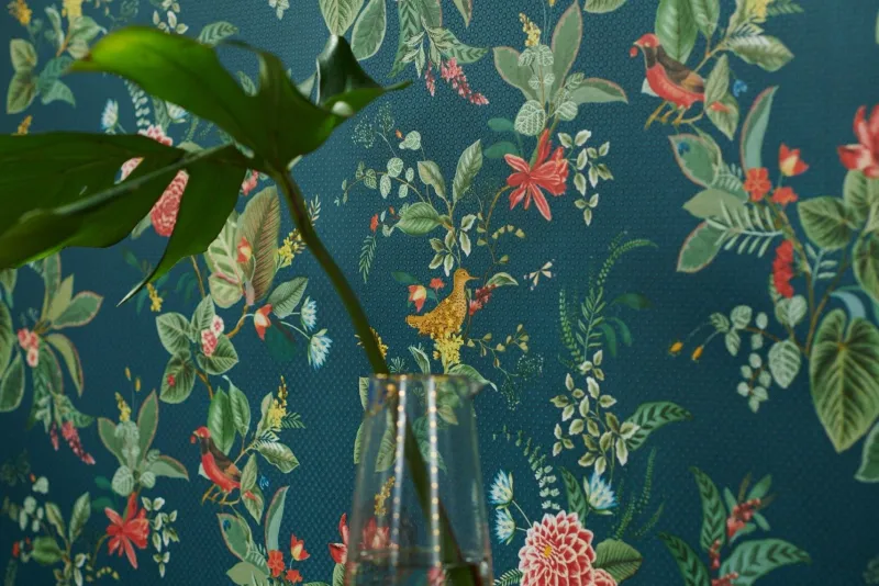 Pip Studio Vliestapete|Floris Vliestapete Dunkel Blau