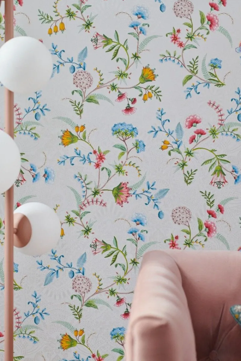 Pip Studio Vliestapete|La Majorelle Vliestapete Weiss Weiß