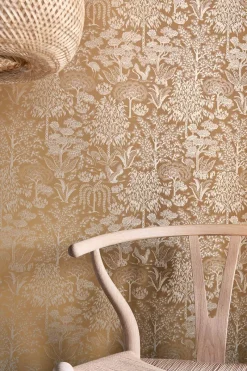 Pip Studio Vliestapete|Origami Tree Vliestapete Ocker/Gold Gelb
