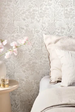 Pip Studio Vliestapete|Origami Tree Vliestapete Gebrochen Weiss/Silber Weiß