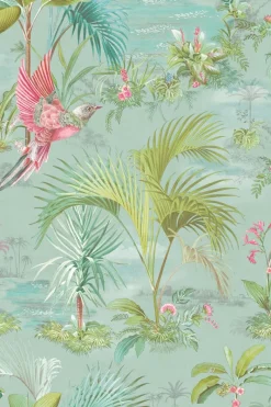 Pip Studio Vliestapete|Palm Scene Vliestapete Blau