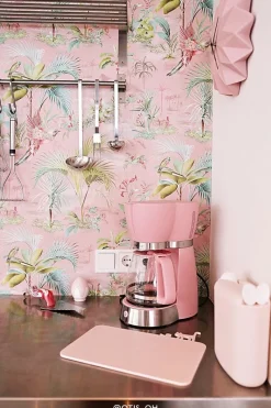 Pip Studio Vliestapete|Palm Scene Vliestapete Rosa