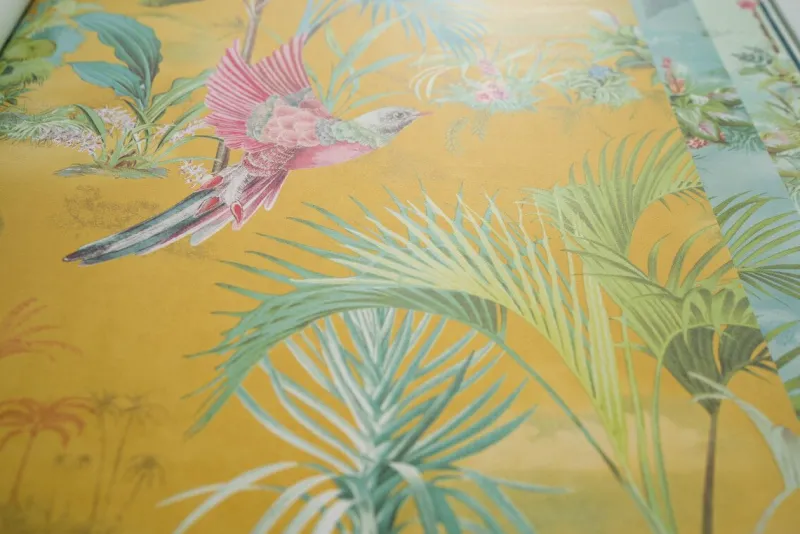Pip Studio Vliestapete|Palm Scene Vliestapete Gelb