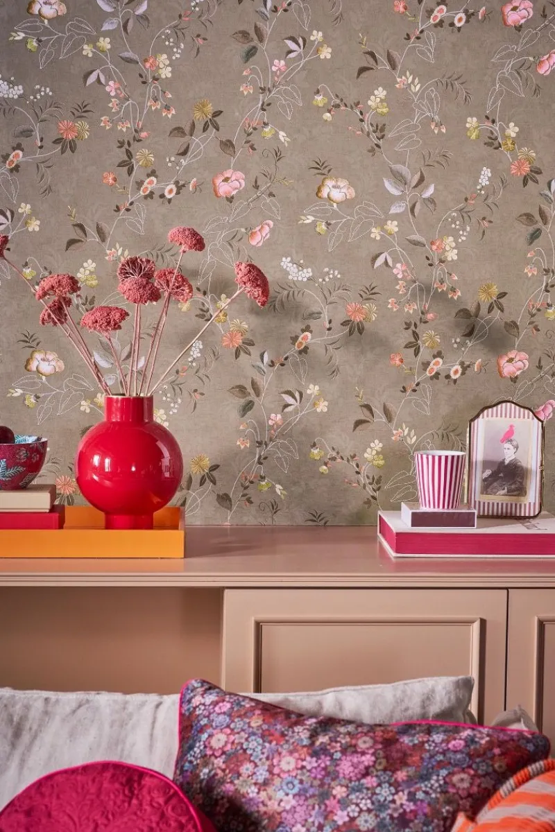 Pip Studio Vliestapete|Tokyo Blossom Vliestapete Khaki