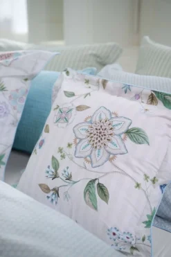 Pip Studio Zierkissen|Bettkissen|Quadratisches Zierkissen Flores Bailando Gebrochen Weiss Gebrochen Weiß