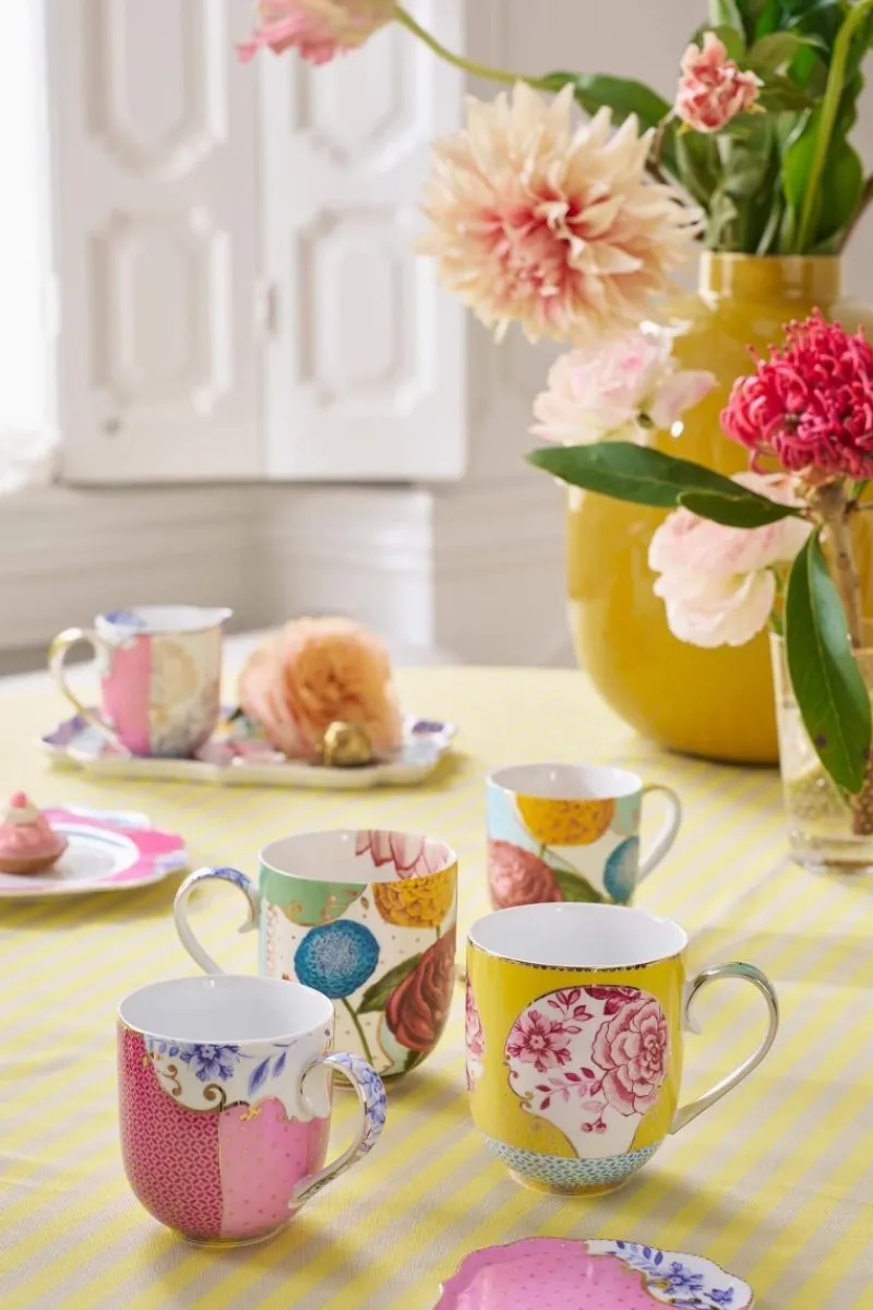 Pip Studio Teetassen|Royal Multi Tasse Gross Gelb Mehrfarbig