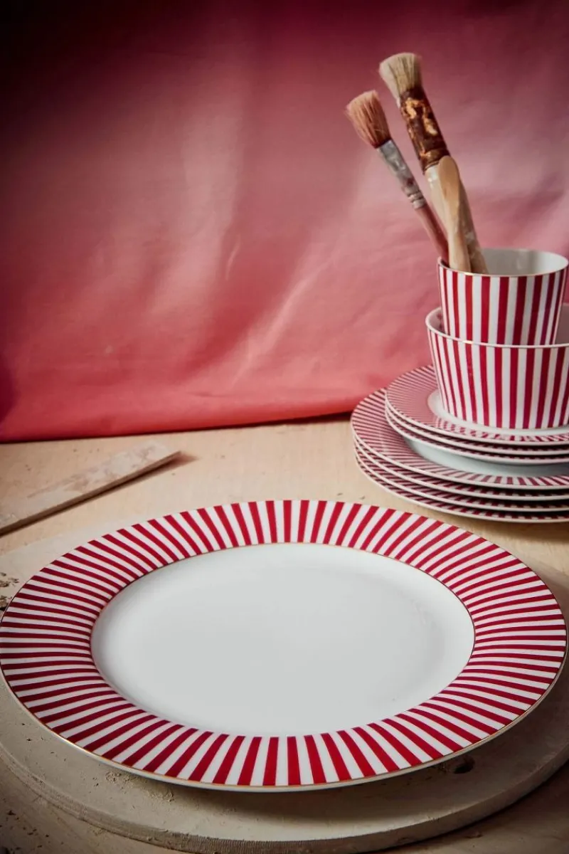 Pip Studio Essteller|Royal Stripes Essteller Dunkel 26.5cm Rosa