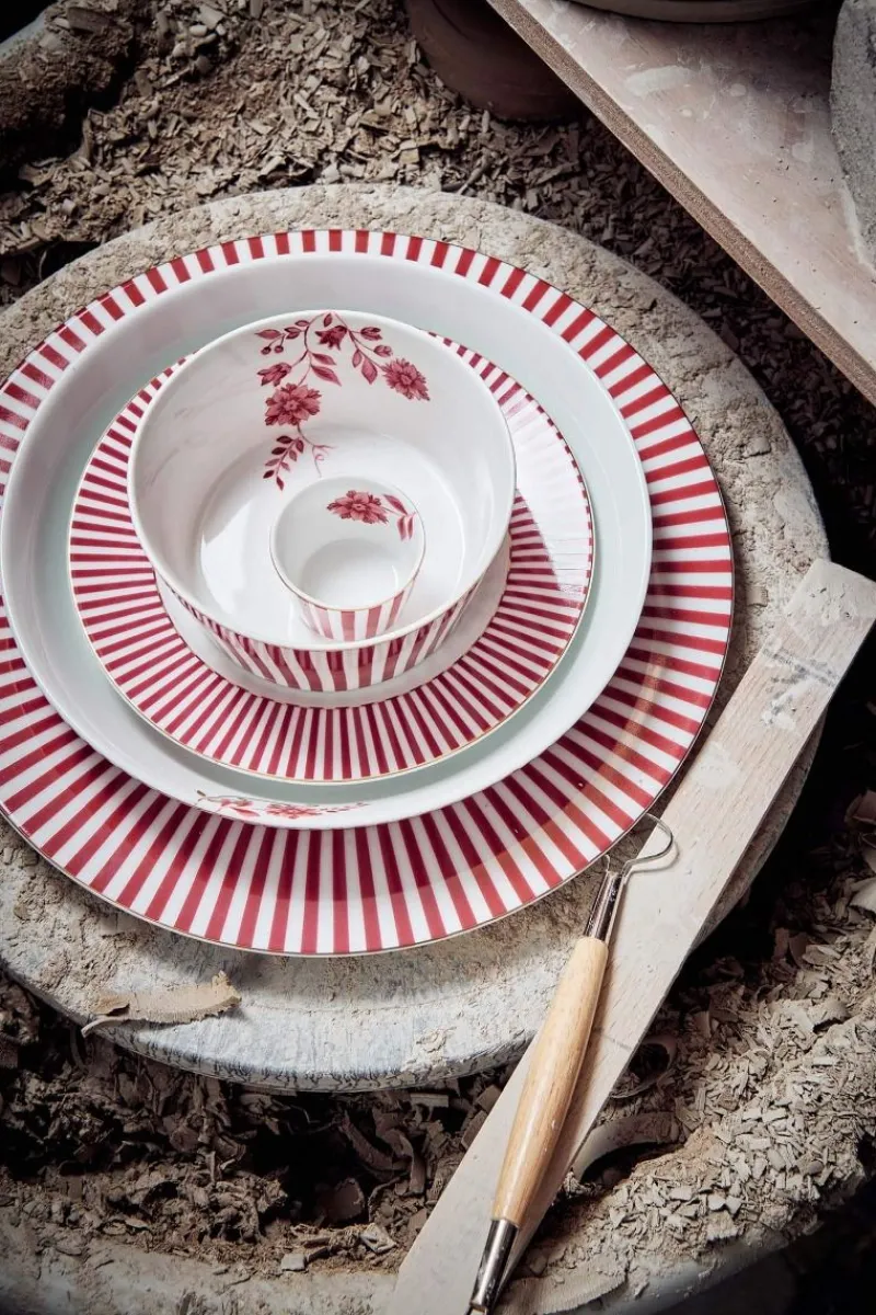 Pip Studio Essteller|Royal Stripes Essteller Dunkel 26.5cm Rosa