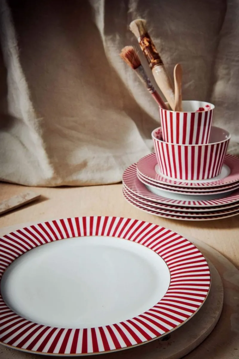 Pip Studio Essteller|Royal Stripes Essteller Dunkel 26.5cm Rosa