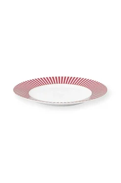 Pip Studio Frühstücksteller|Royal Stripes Frühstücksteller Dunkel 21cm Rosa